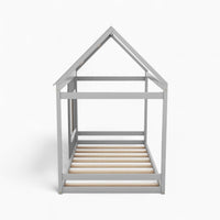 Graues Kinder-Hausbett aus Holz Lilla Kids