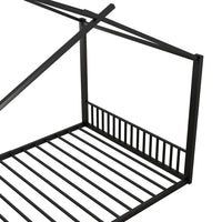 Hausbett aus Metall in Schwarz 140x200 Lilla Kids