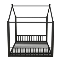 Hausbett aus Metall in Schwarz 140x200 Lilla Kids