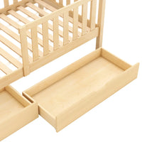 Hausbett aus naturbelassener Kiefer mit Schublade 90x200 Lilla Kids