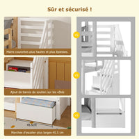 Hausbett Etagenbett mit Rutsche und Treppe 90x190 Lilla Kids