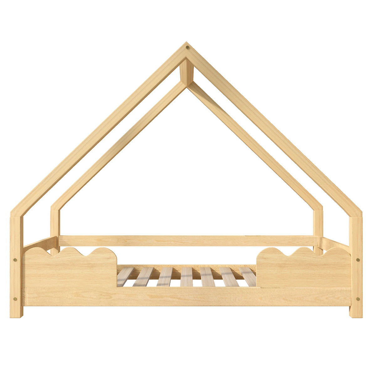 Hausbett für Kinder aus Kiefer mit Schutzgittern 90x200 Lilla Kids