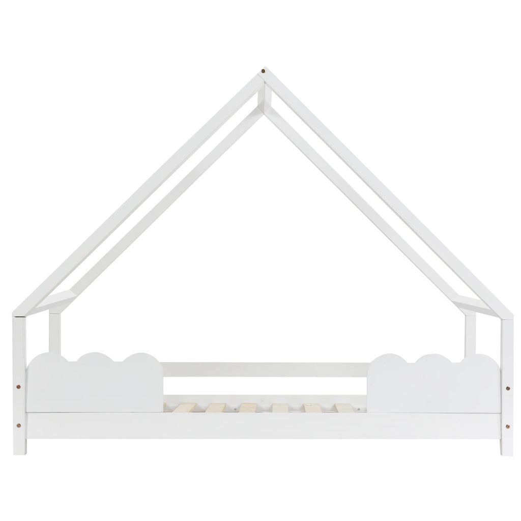 Hausbett für Kinder aus Kiefer mit Schutzgittern 90x200 Lilla Kids