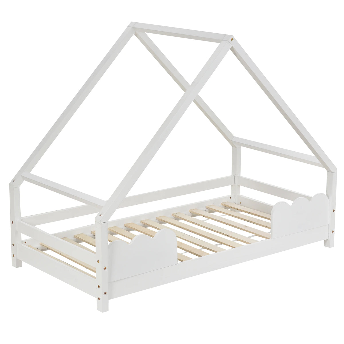 Hausbett für Kinder aus Kiefer mit Schutzgittern 90x200 Lilla Kids