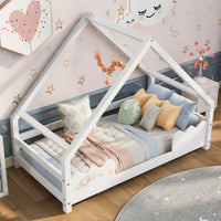 Hausbett für Kinder aus Kiefer mit Schutzgittern 90x200 Lilla Kids