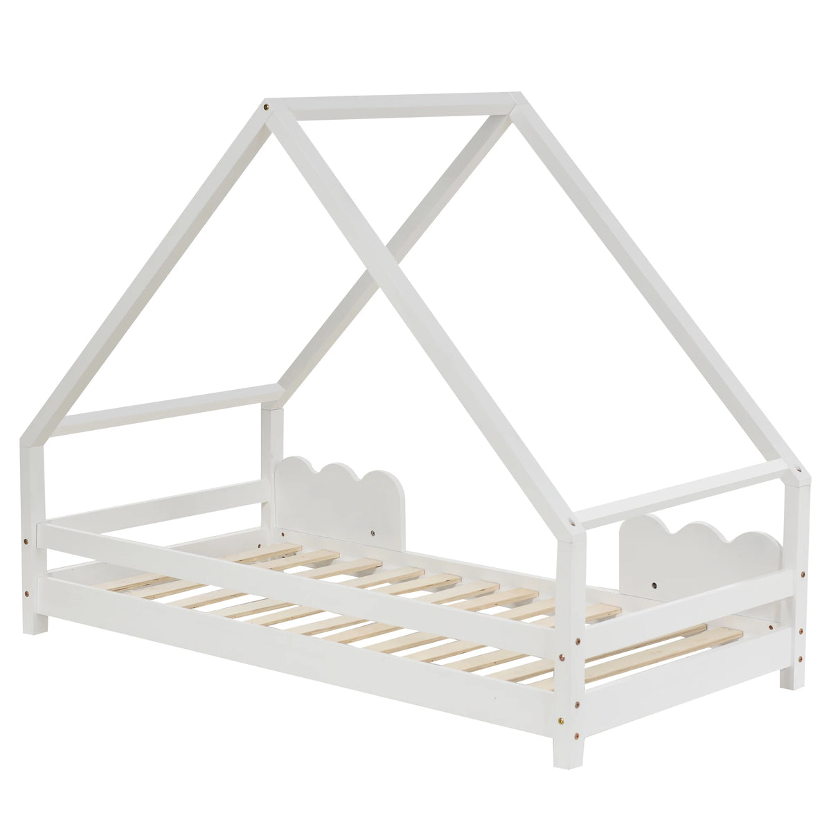 Hausbett für Kinder aus Kiefer mit Schutzgittern 90x200 Lilla Kids