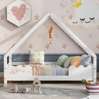 Hausbett für Kinder aus Kiefer mit Schutzgittern 90x200 Lilla Kids