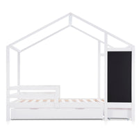 Hausbett-Hochbett mit Dach und 2 Schubladen 90x200 Lilla Kids