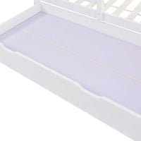 Hausbett-Hochbett mit Dach und 2 Schubladen 90x200 Lilla Kids