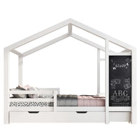 Hausbett-Hochbett mit Dach und 2 Schubladen 90x200 Lilla Kids