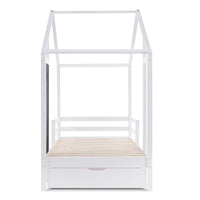 Hausbett-Hochbett mit Dach und 2 Schubladen 90x200 Lilla Kids