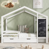 Hausbett-Hochbett mit Dach und 2 Schubladen 90x200 Lilla Kids