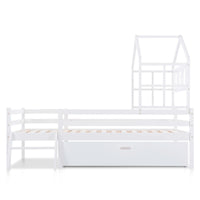 Hausbett-Hochbett mit Leiter und Schublade 90x200 Lilla Kids