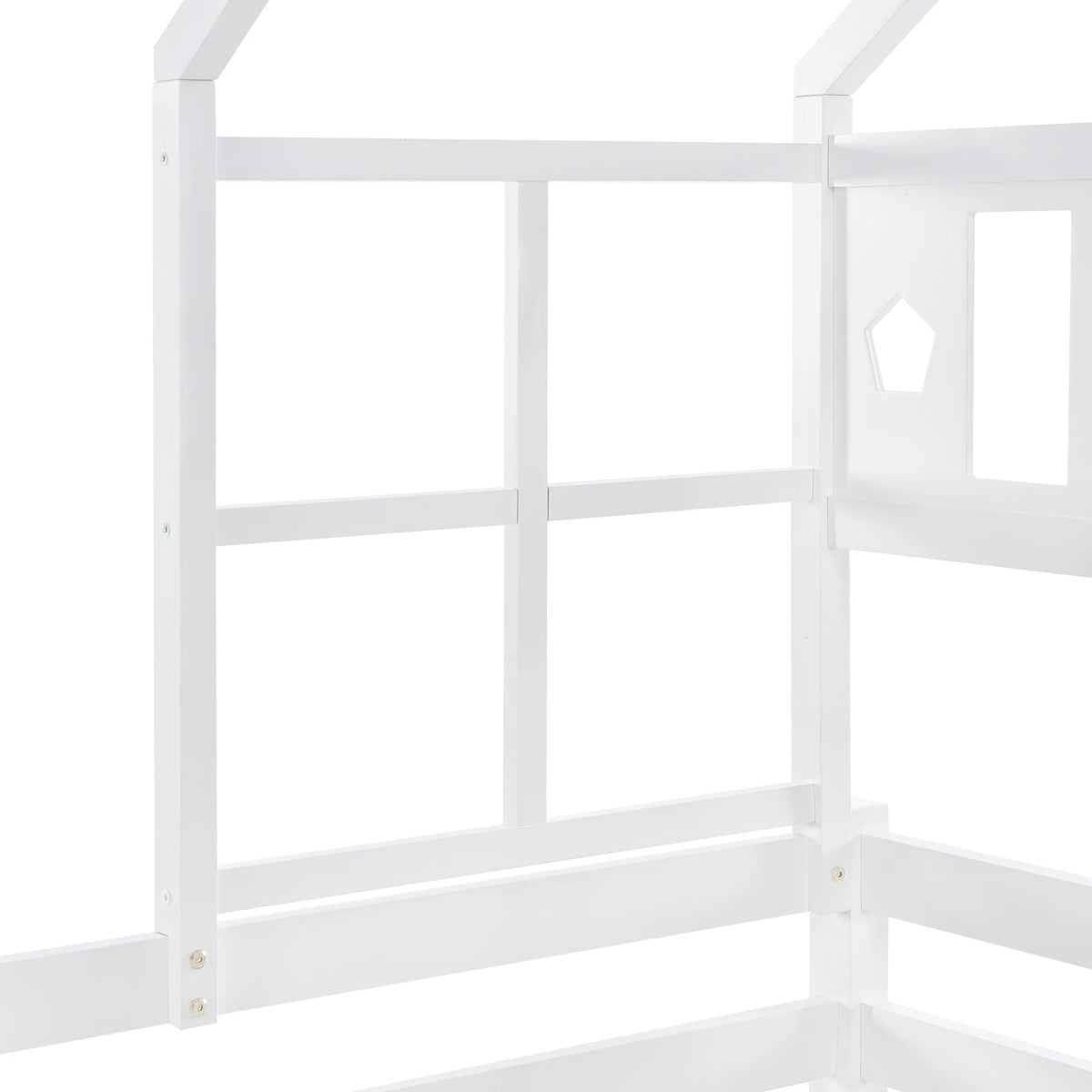 Hausbett-Hochbett mit Leiter und Schublade 90x200 Lilla Kids