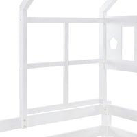 Hausbett-Hochbett mit Leiter und Schublade 90x200 Lilla Kids