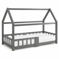 Hausbett in Grau mit Tafel und Lattenrost Lilla Kids