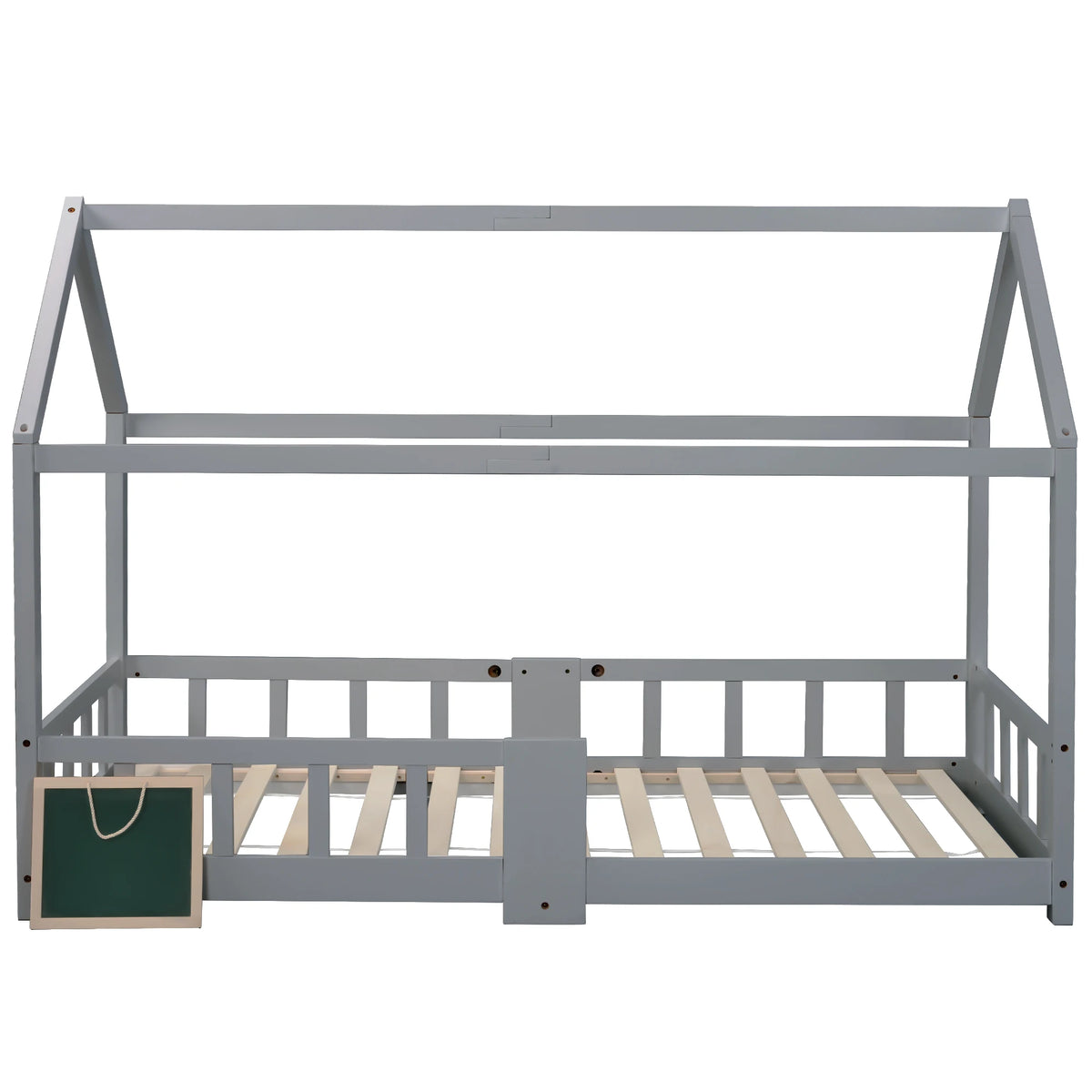 Hausbett in Grau mit Tafel und Lattenrost Lilla Kids