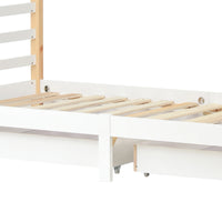 Hausbett in Weiß mit Schubladen und Regal 90x200 Lilla Kids