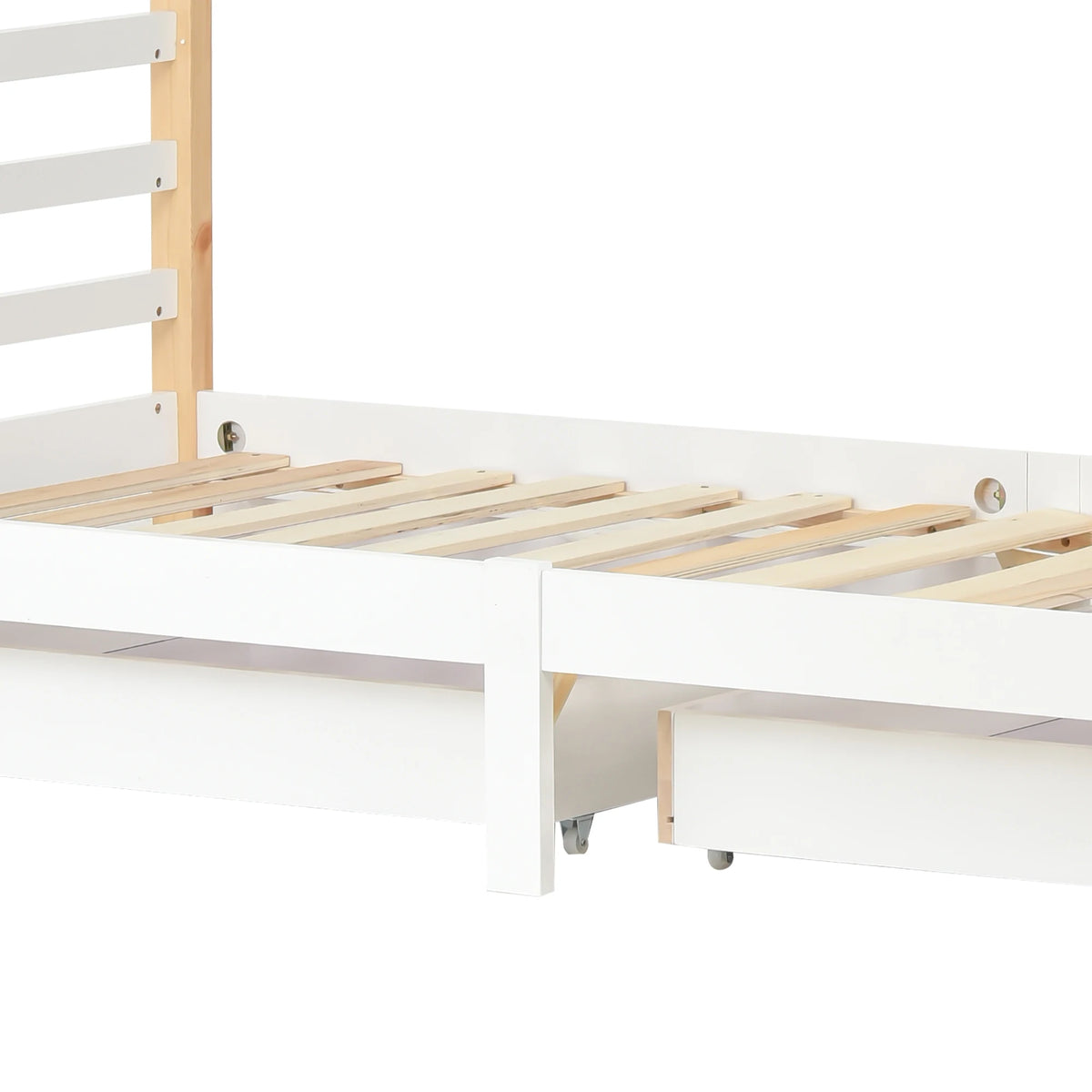 Hausbett in Weiß mit Schubladen und Regal 90x200 Lilla Kids