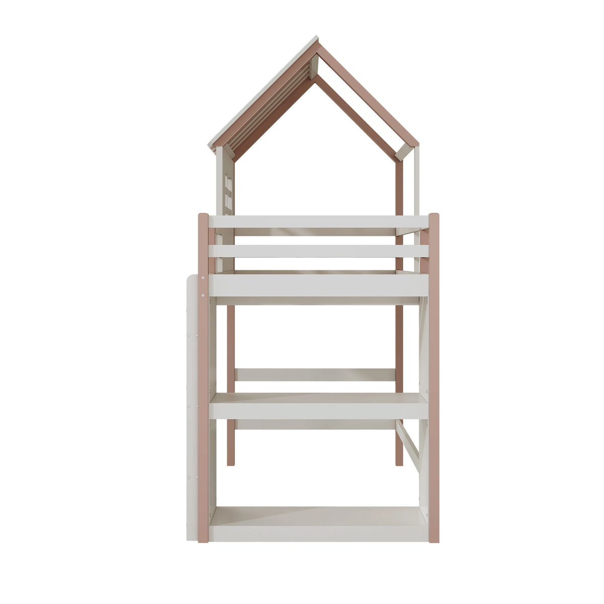 Hausbett mit Dach, hoch und niedrig nutzbar, mit Leiter Lilla Kids