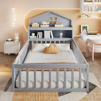 Hausbett mit Dach und Regal 90x200 Lilla Kids