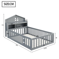 Hausbett mit Dach und Regal 90x200 Lilla Kids