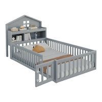 Hausbett mit Dach und Regal 90x200 Lilla Kids