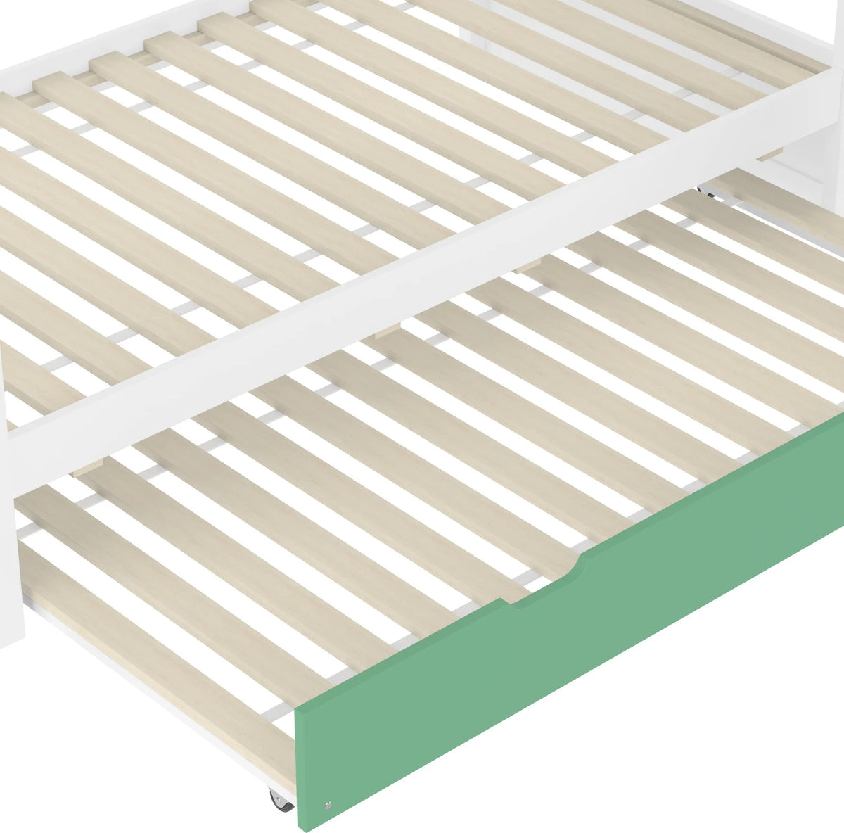 Hausbett mit Rutsche, Herzfenster und Ausziehbett Lilla Kids