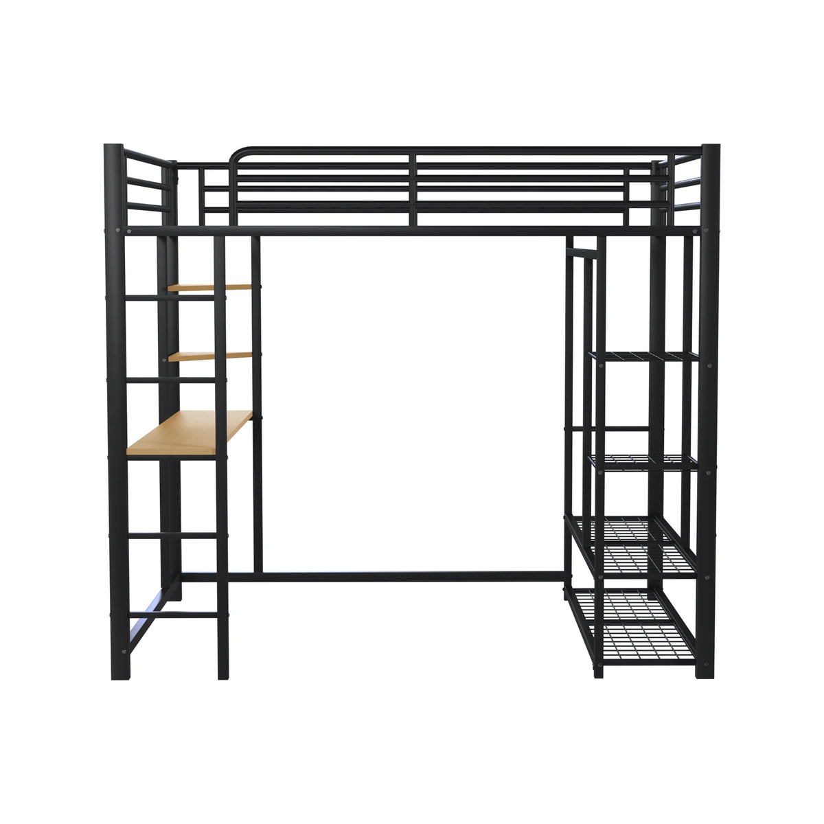 Hochbett aus Metall mit Schreibtisch und Kommode Lilla Kids