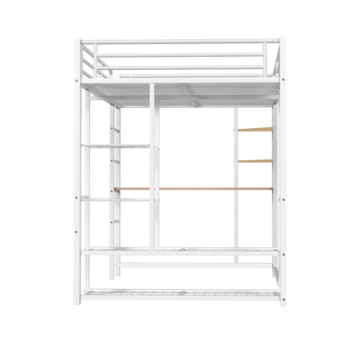 Hochbett aus Metall mit Schreibtisch und Kommode Lilla Kids