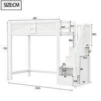 Hochbett in Weiß mit umsetzbarer Leiter 90x200 Lilla Kids