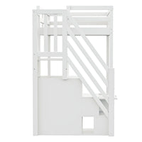 Hochbett in Weiß mit umsetzbarer Leiter 90x200 Lilla Kids