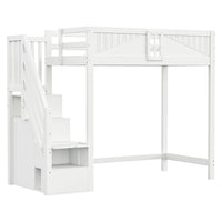 Hochbett in Weiß mit umsetzbarer Leiter 90x200 Lilla Kids