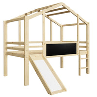 Hochbett mit Rutsche, Tafel und Holzleiter Lilla Kids