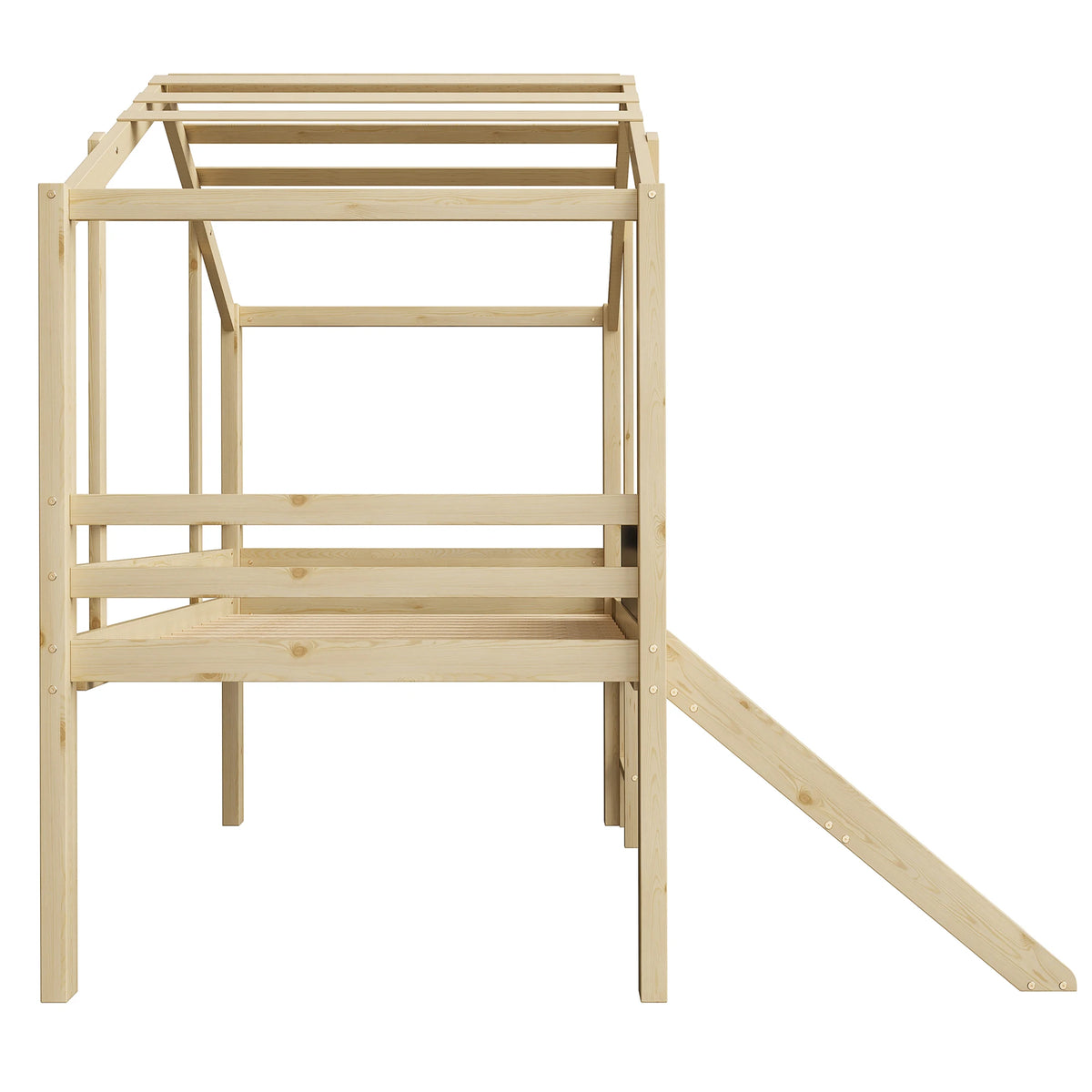 Hochbett mit Rutsche, Tafel und Holzleiter Lilla Kids