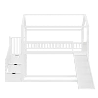 Hochbett mit Rutsche und Leiter mit Stauraum Lilla Kids