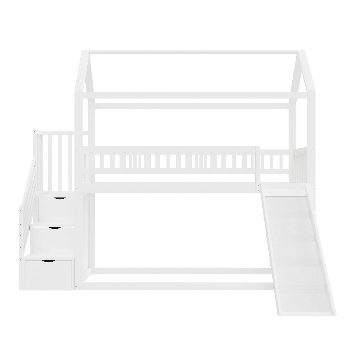 Hochbett mit Rutsche und Leiter mit Stauraum Lilla Kids