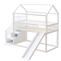 Hochbett mit Rutsche und Leiter mit Stauraum Lilla Kids