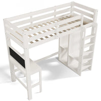 Hochbett mit Schreibtisch und offenem Kleiderschrank Lilla Kids