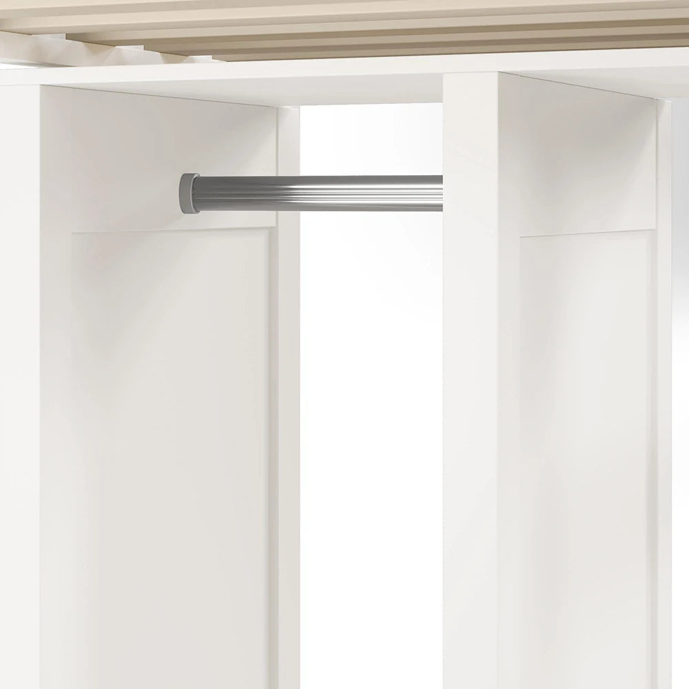 Hochbett mit Schreibtisch und offenem Kleiderschrank Lilla Kids