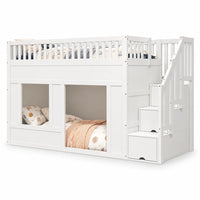 Hochbett mit Treppe und Kleiderschrank 90x200 Lilla Kids
