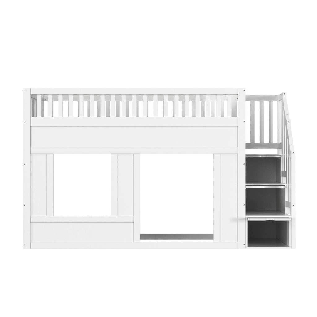 Hochbett mit Treppe und Kleiderschrank 90x200 Lilla Kids