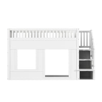 Hochbett mit Treppe und Kleiderschrank 90x200 Lilla Kids