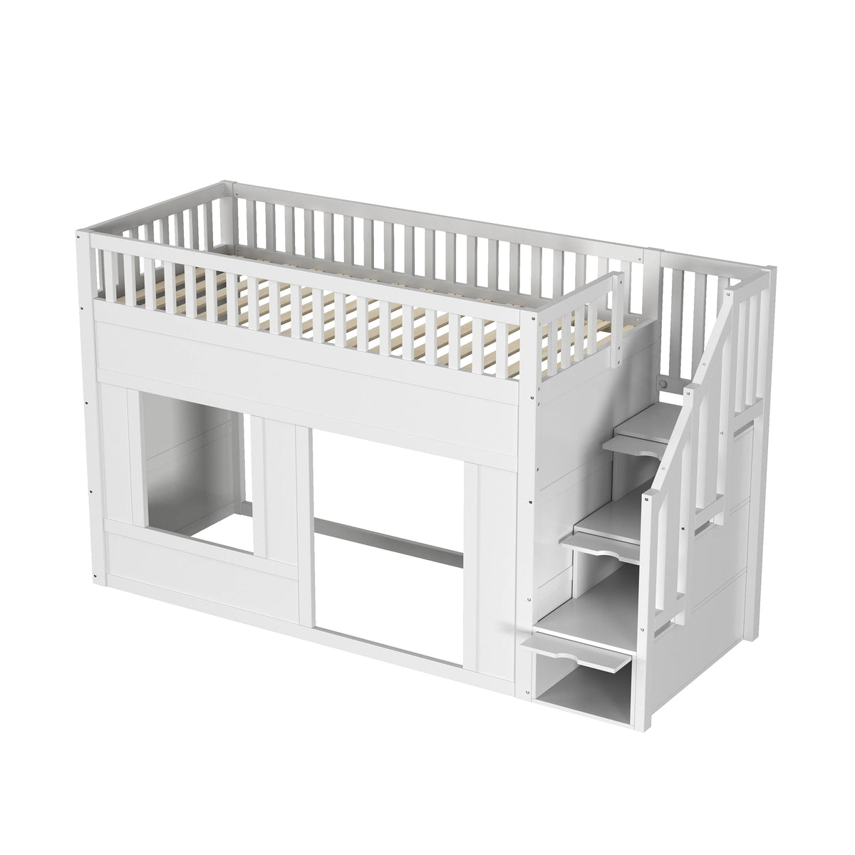 Hochbett mit Treppe und Kleiderschrank 90x200 Lilla Kids