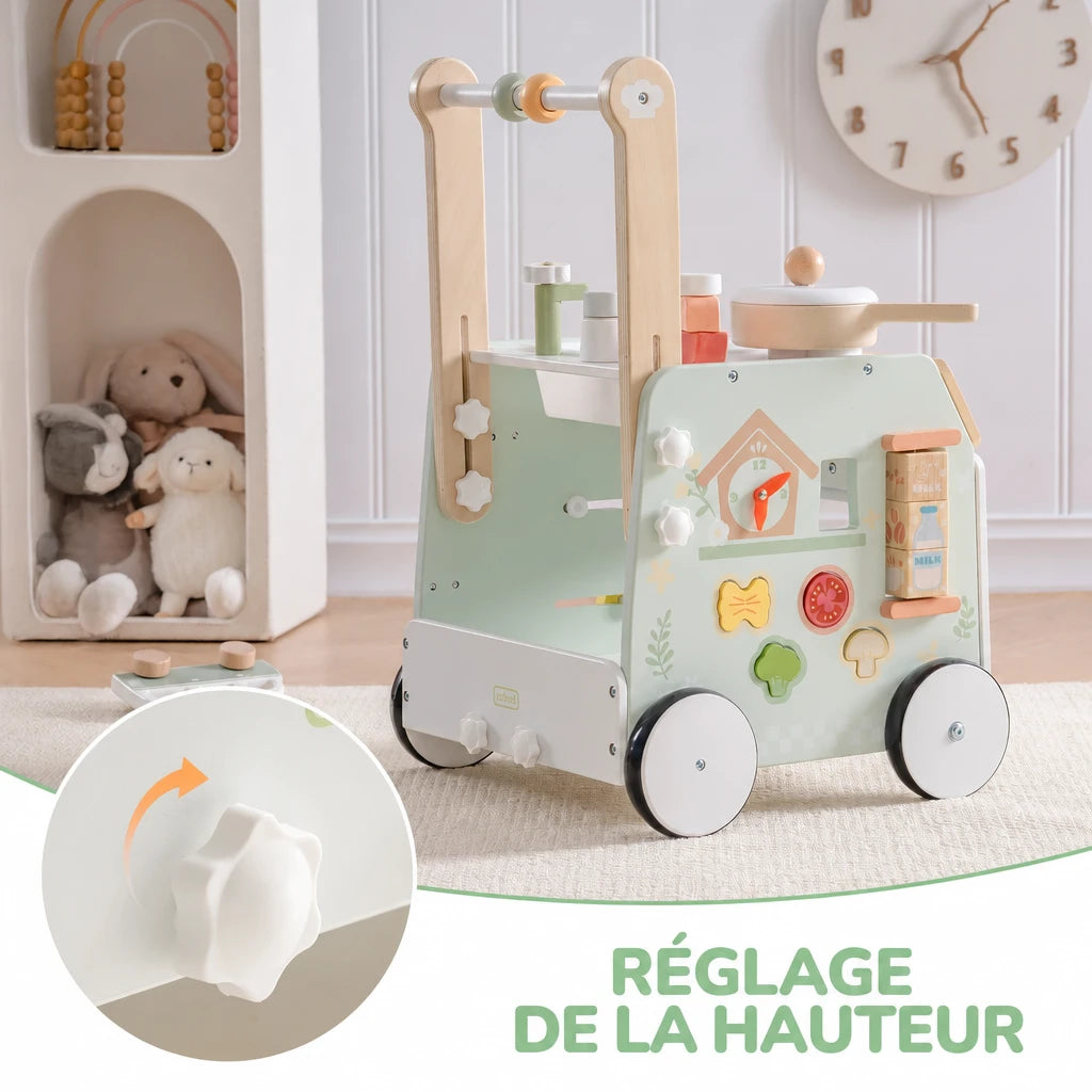 Höhenverstellbarer Lauflernwagen aus Holz Lilla Kids