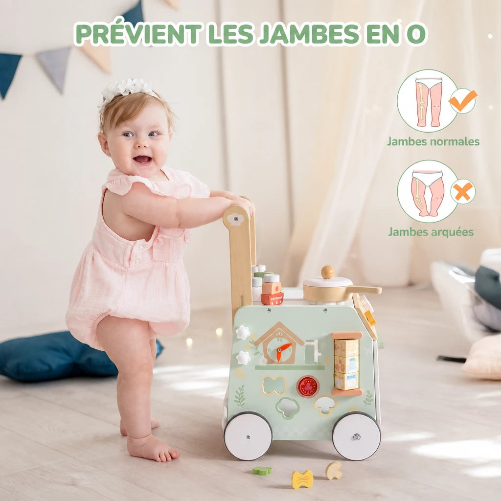 Höhenverstellbarer Lauflernwagen aus Holz Lilla Kids