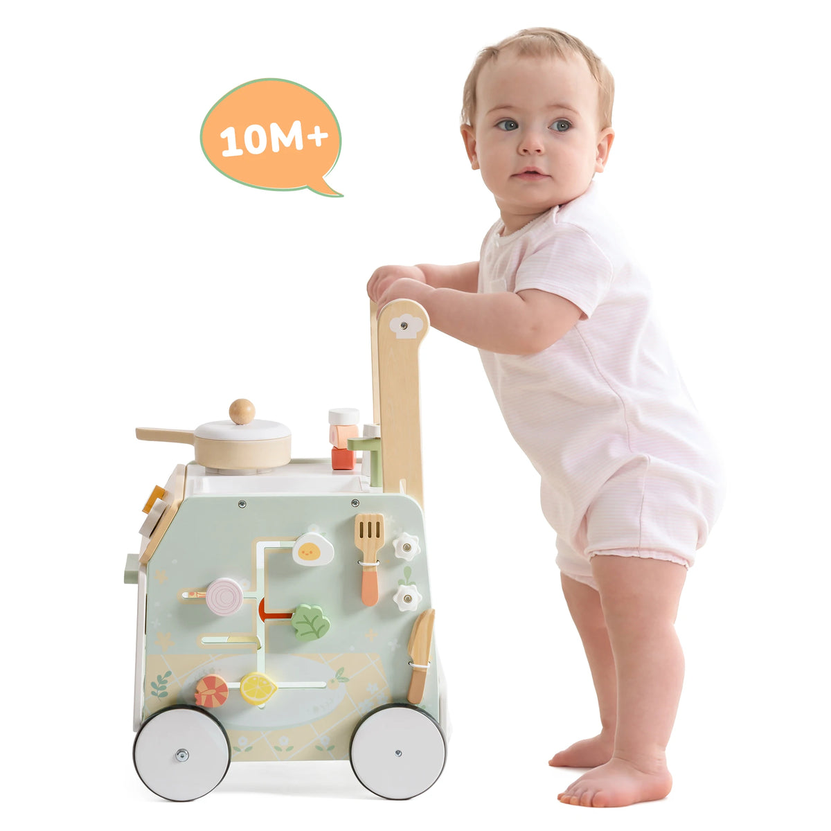 Höhenverstellbarer Lauflernwagen aus Holz Lilla Kids