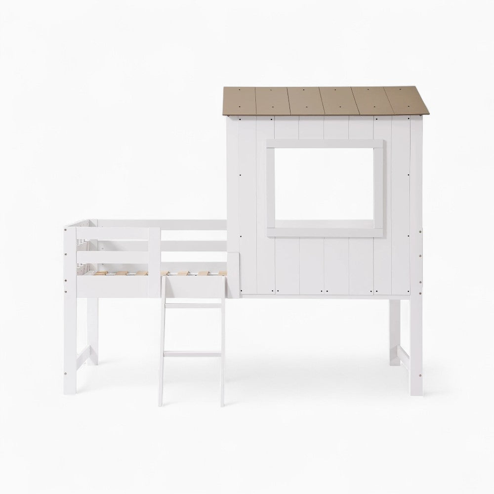 Kinder-Hausbett mit Bücherregal und Tafel Lilla Kids