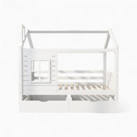 Kinder-Hausbett mit Fenster aus Massivholz Lilla Kids