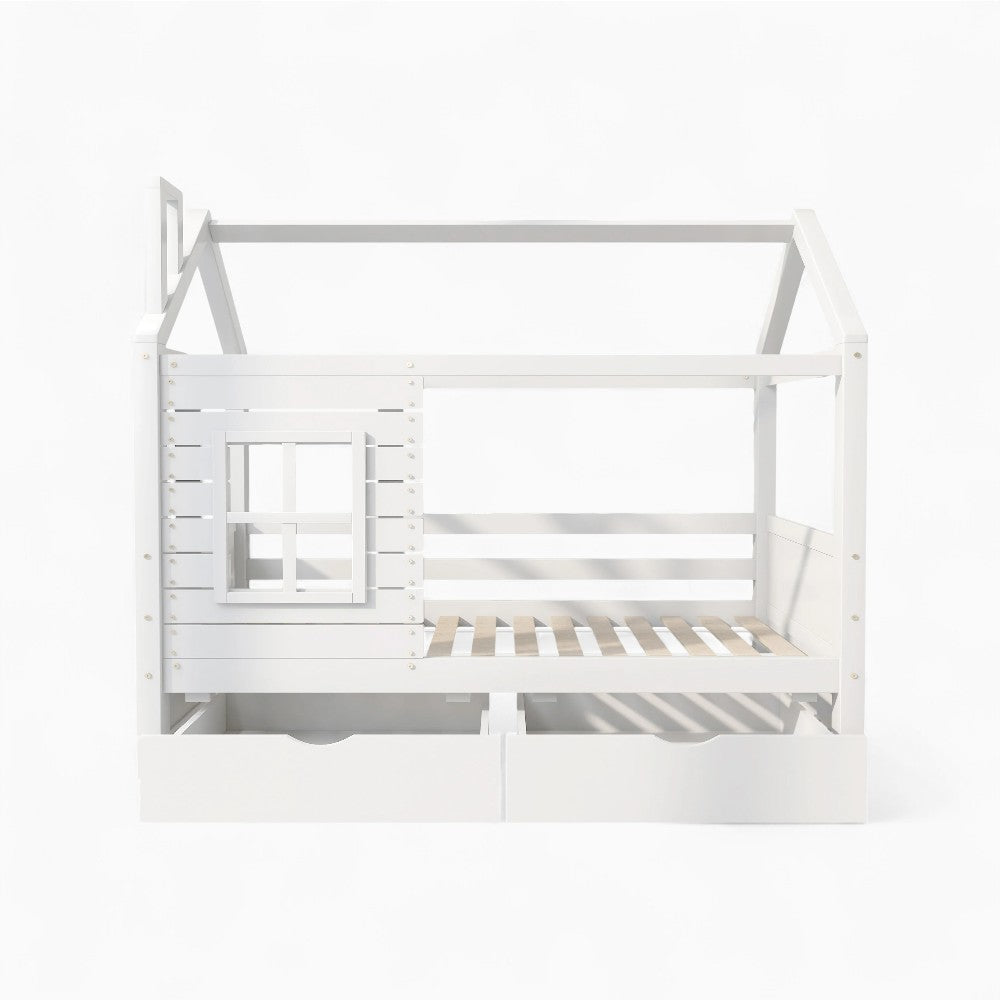 Kinder-Hausbett mit Fenster aus Massivholz Lilla Kids